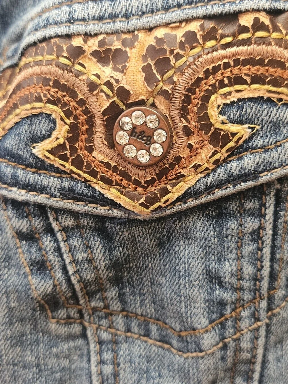 Vintage H&G Girls Western Embellished Denim Jacket Size S